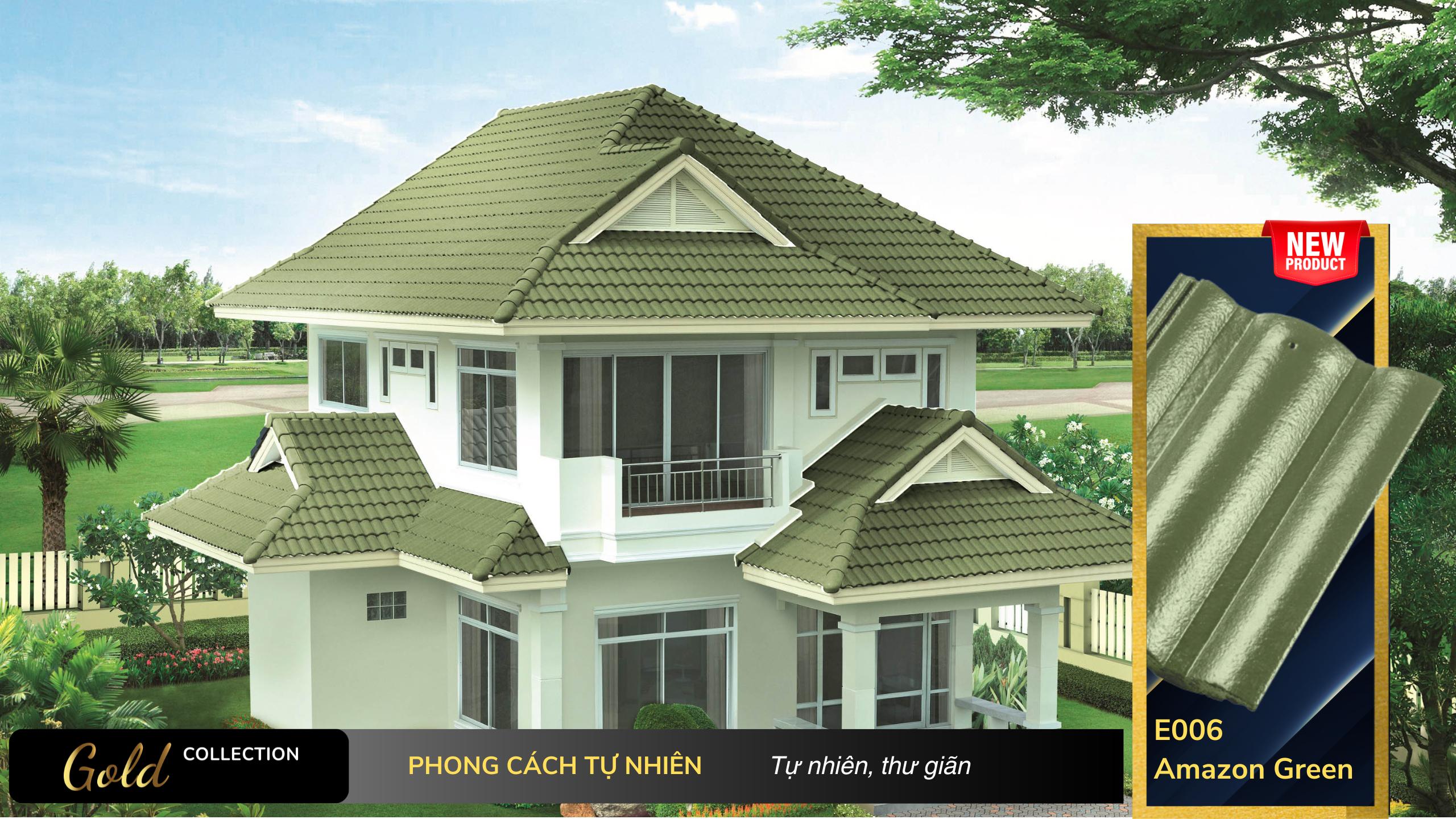 Bộ sưu tập những mẫu nhà đẹp sử dụng Ngói màu SCG Elite 8 Bộ sưu tập những mẫu nhà đẹp sử dụng Ngói màu SCG Elite Elite Gold E006 Amazon Green https://scgvlxd.com/bo-suu-tap-nhung-mau-nha-dep-su-dung-ngoi-mau-scg-elite/