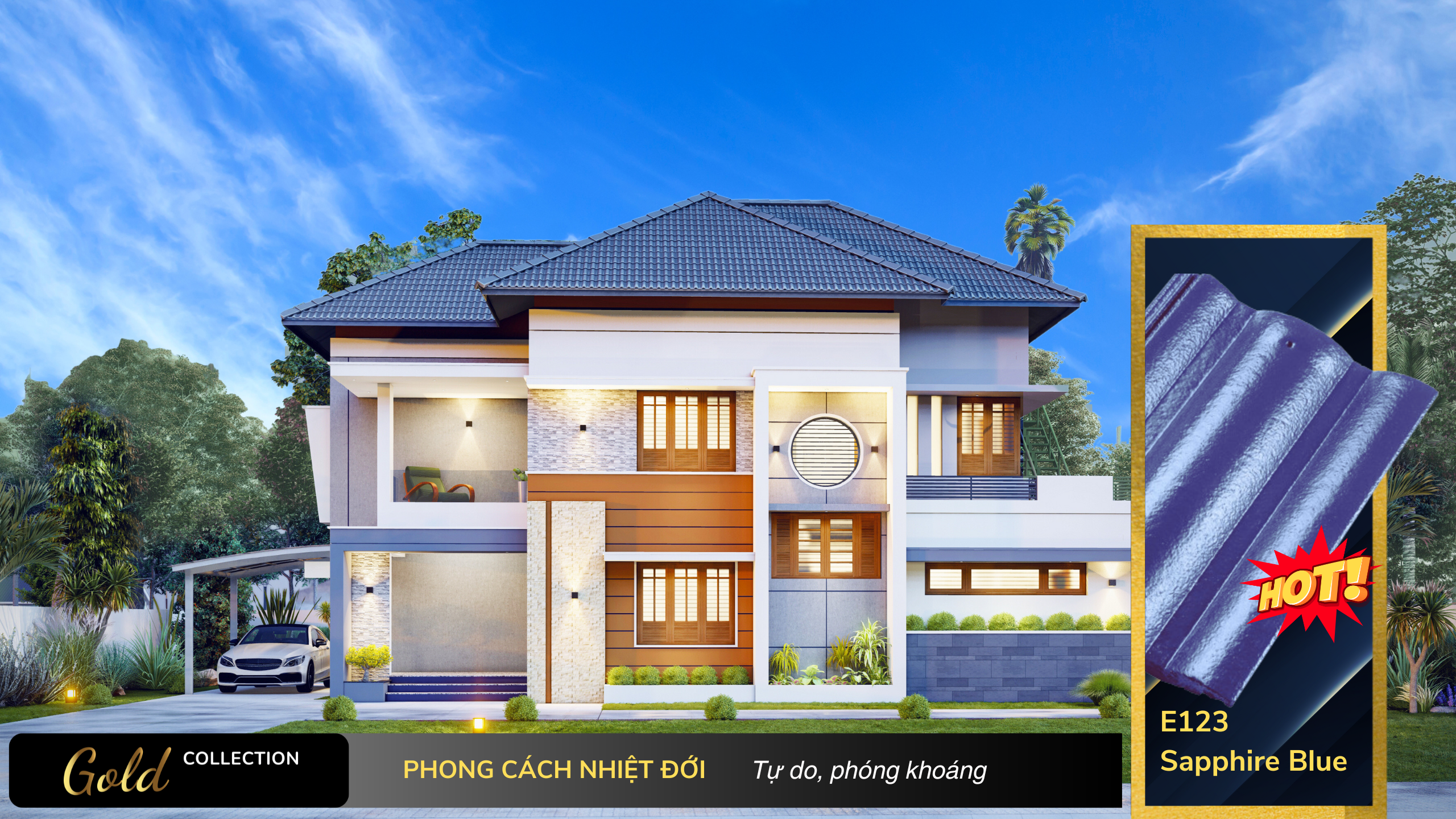 Bộ sưu tập những mẫu nhà đẹp sử dụng Ngói màu SCG Elite 6 Bộ sưu tập những mẫu nhà đẹp sử dụng Ngói màu SCG Elite Elite Gold E123 Sapphire Blue https://scgvlxd.com/bo-suu-tap-nhung-mau-nha-dep-su-dung-ngoi-mau-scg-elite/