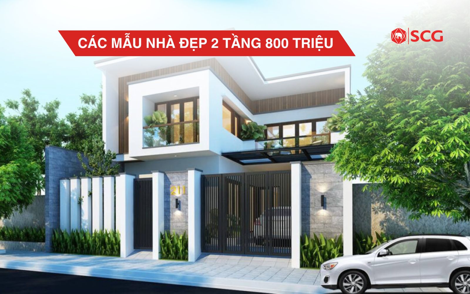các mẫu nhà đẹp 2 tầng 800 triệu