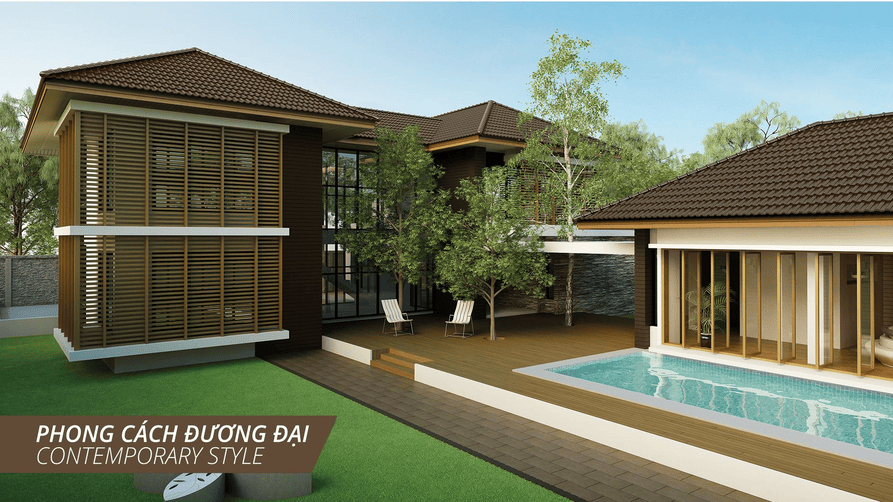 mái ngói biệt thự đẹp