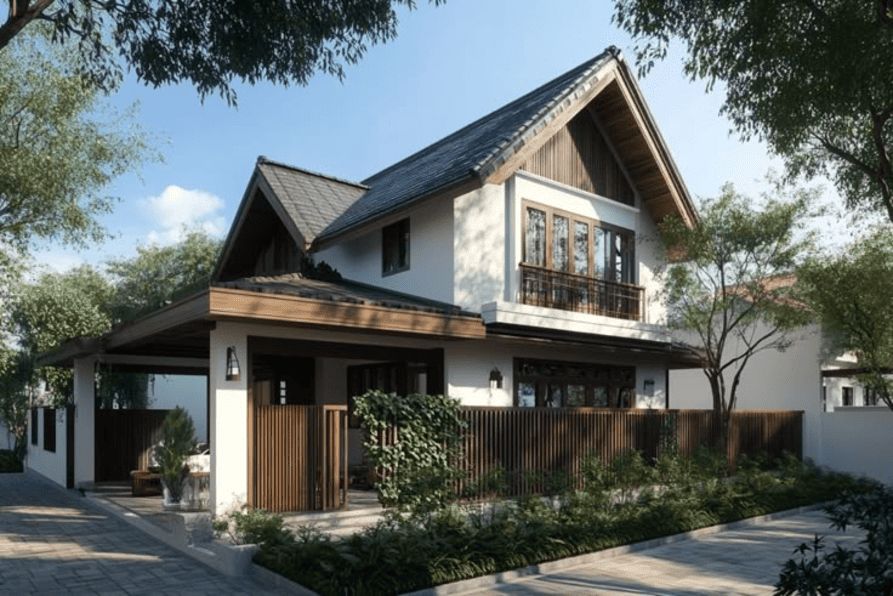 mẫu nhà 2 tầng mái ngói