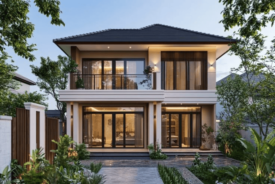 mẫu nhà mái ngói đẹp