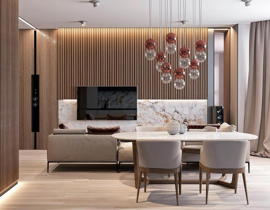 vách ốp tường trang trí phòng khách