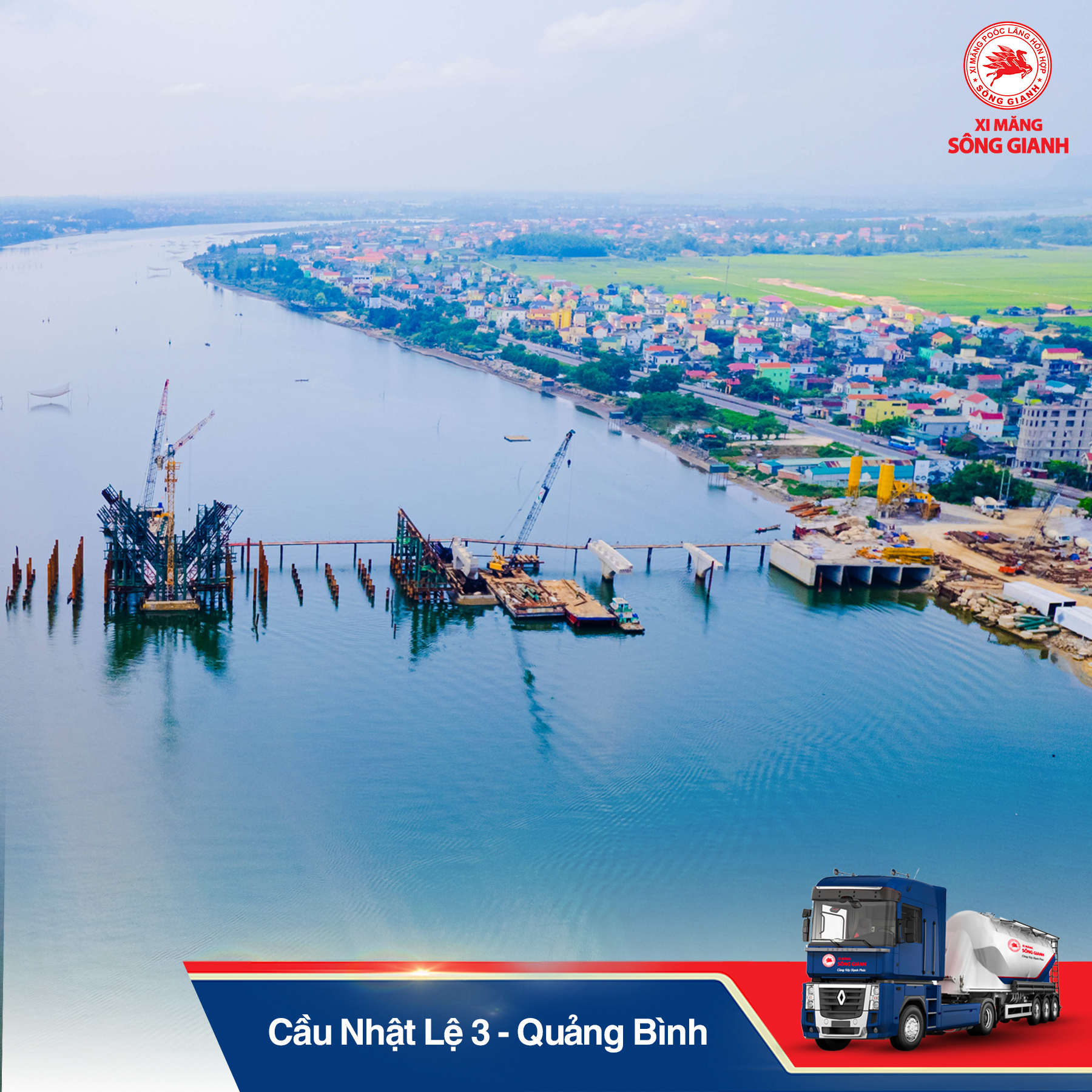 Công trình sử dụng xi măng Sông Gianh: Cầu Nhật Lệ 3 – Quảng Bình