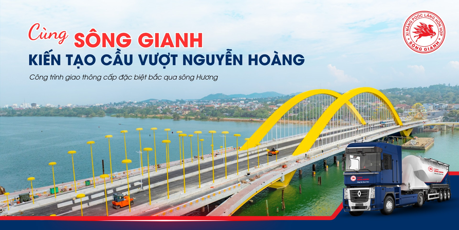 Công trình sử dụng xi măng Sông Gianh: Cầu vượt Nguyễn Hoàng - Thừa Thiên Huế 