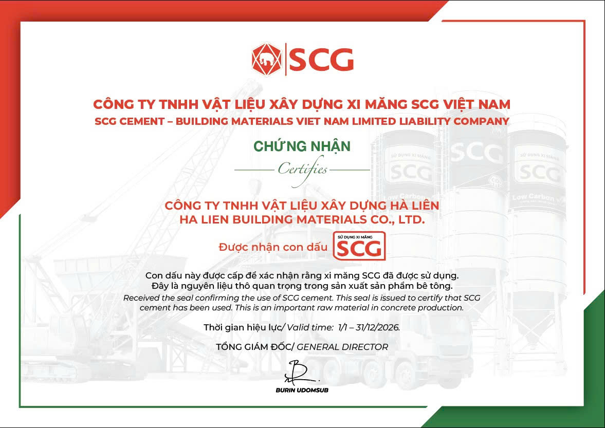TRẠM BÊ TÔNG HÀ LIÊN – ĐỐI TÁC TIN CẬY SỬ DỤNG XI MĂNG SCG TẠI MINH HOÁ, QUẢNG TRỊ (QUẢNG BÌNH CŨ) 7 TRẠM BÊ TÔNG HÀ LIÊN – ĐỐI TÁC TIN CẬY SỬ DỤNG XI MĂNG SCG TẠI MINH HOÁ, QUẢNG TRỊ (QUẢNG BÌNH CŨ) be tong HL chung nhan https://scgvlxd.com/tram-be-tong-ha-lien-doi-tac-tin-cay-su-dung-xi-mang-scg/