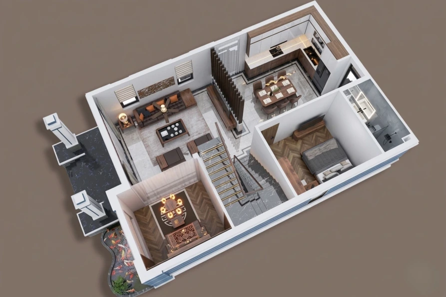 nhà 2 tầng hiện đại đơn giản