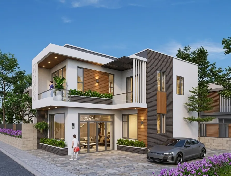 nhà 2 tầng hiện đại đơn giản