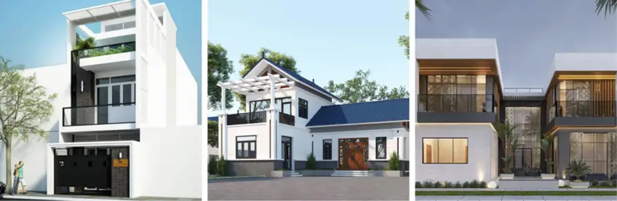 mẫu nhà 2 tầng đơn giản hiện đại