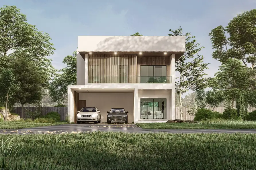 mẫu nhà 2 tầng đơn giản hiện đại
