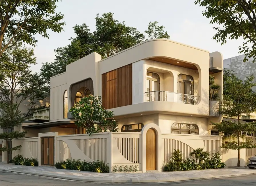 nhà 2 mặt tiền 2 tầng đơn giản