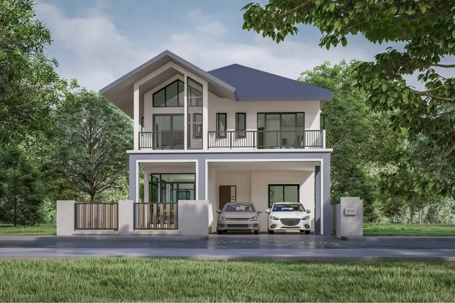 nhà 2 tầng hiện đại đơn giản