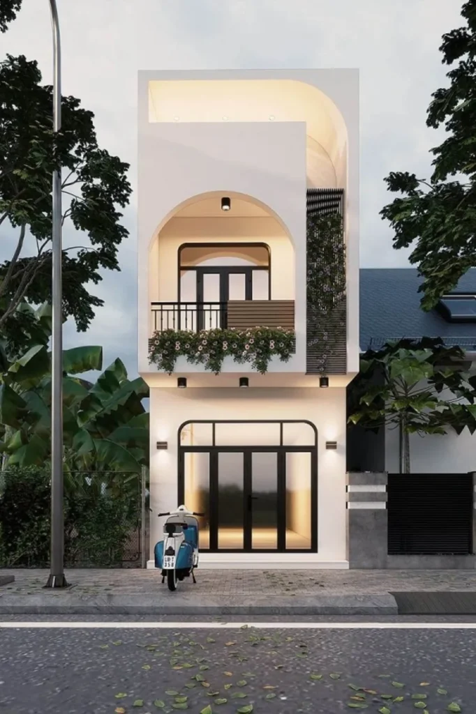 mặt tiền nhà ống 2 tầng đơn giản