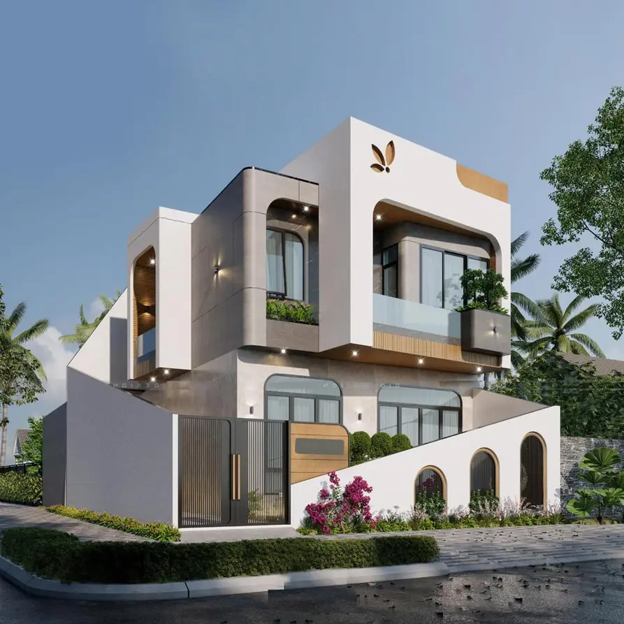 nhà 2 mặt tiền 2 tầng đơn giản