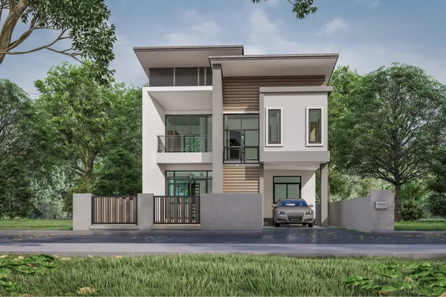 nhà 2 tầng hiện đại đơn giản