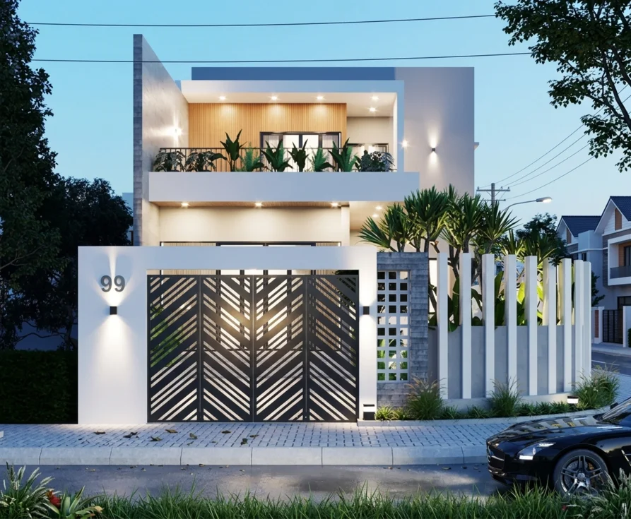nhà 2 tầng hiện đại đơn giản