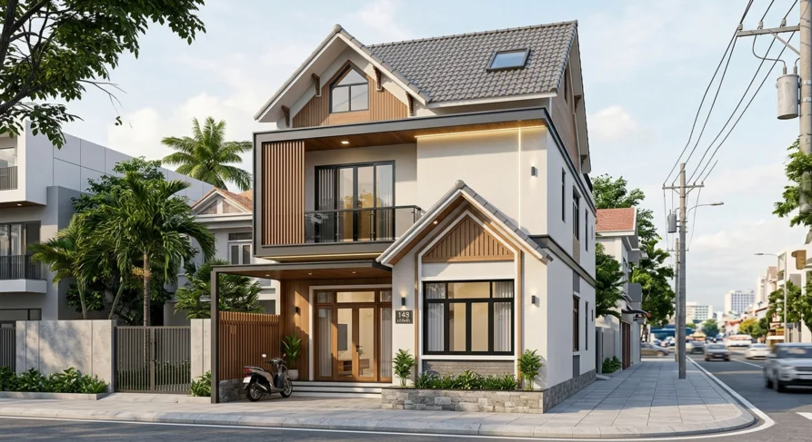 nhà 2 tầng hiện đại đơn giản