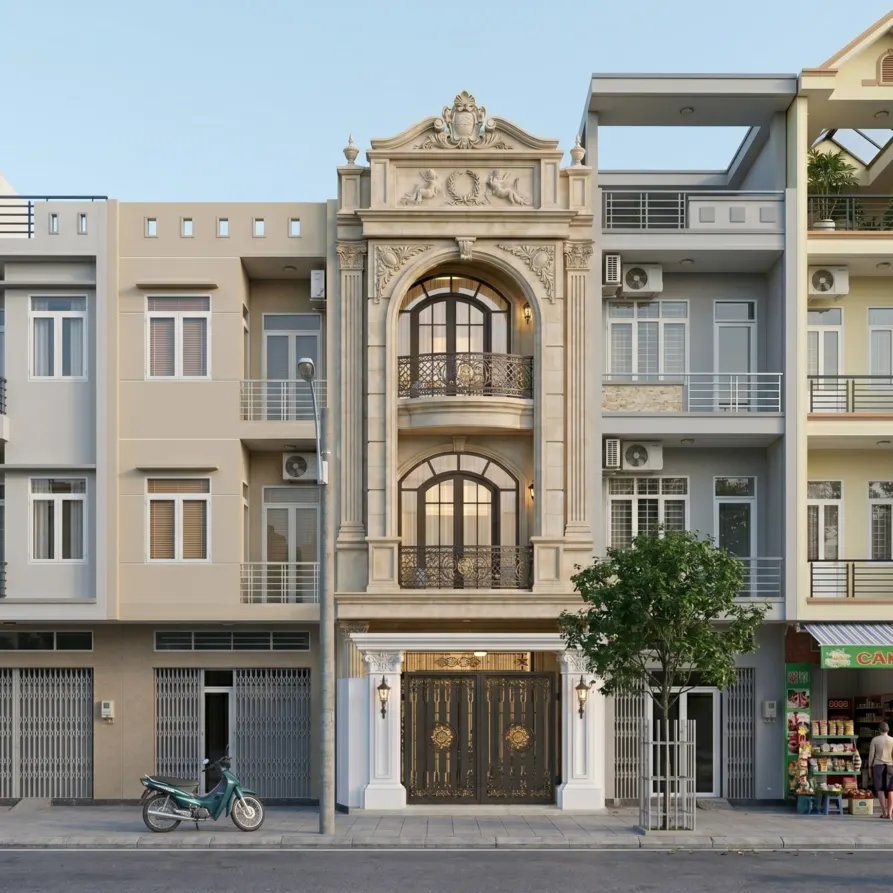 mẫu nhà phố đẹp 3 tầng 5x20