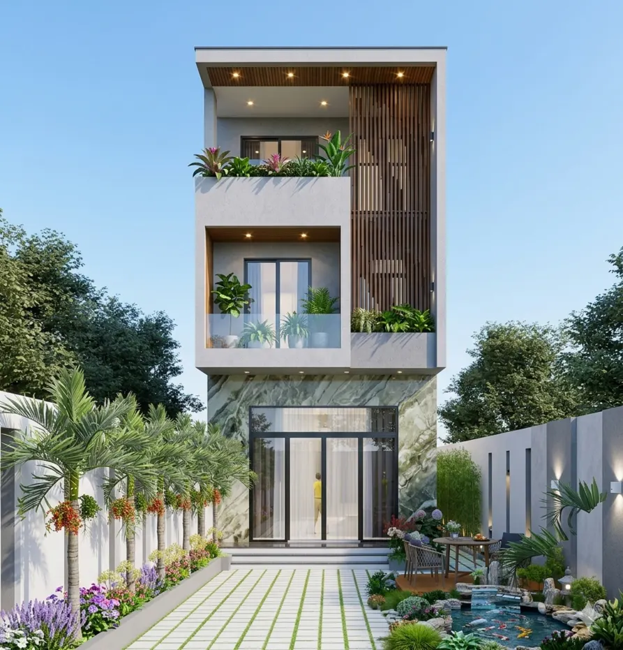 mẫu nhà phố 3 tầng đẹp hiện đại