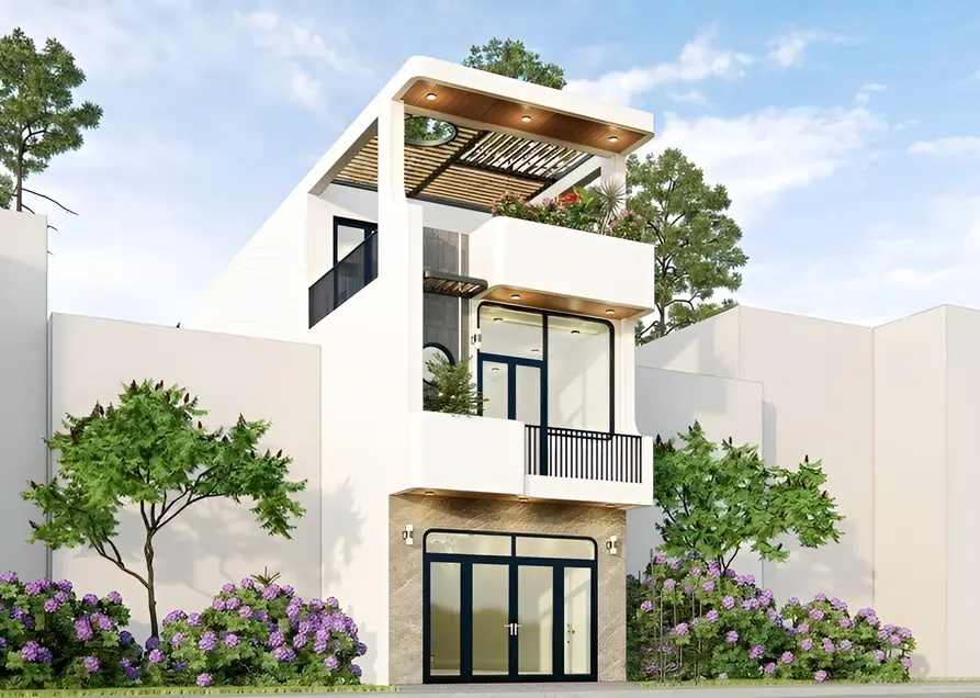 mẫu nhà phố đẹp 3 tầng