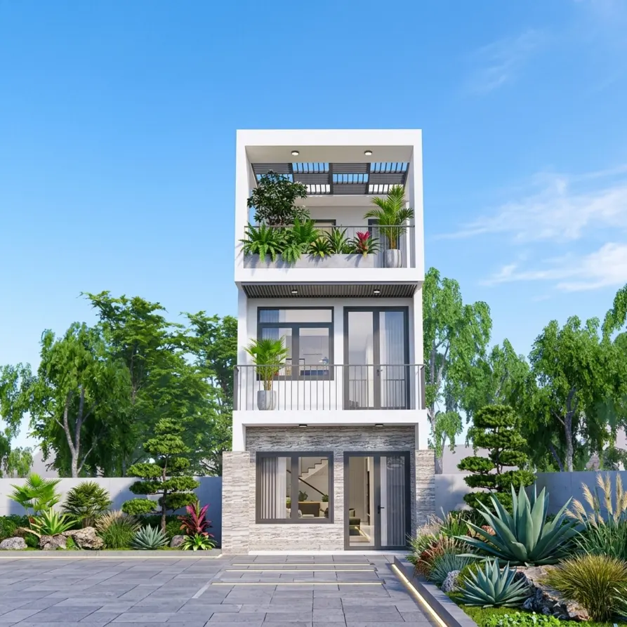 mẫu nhà 3 tầng hiện đại