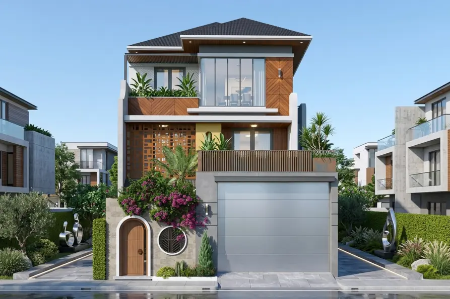 mẫu nhà phố đẹp 3 tầng