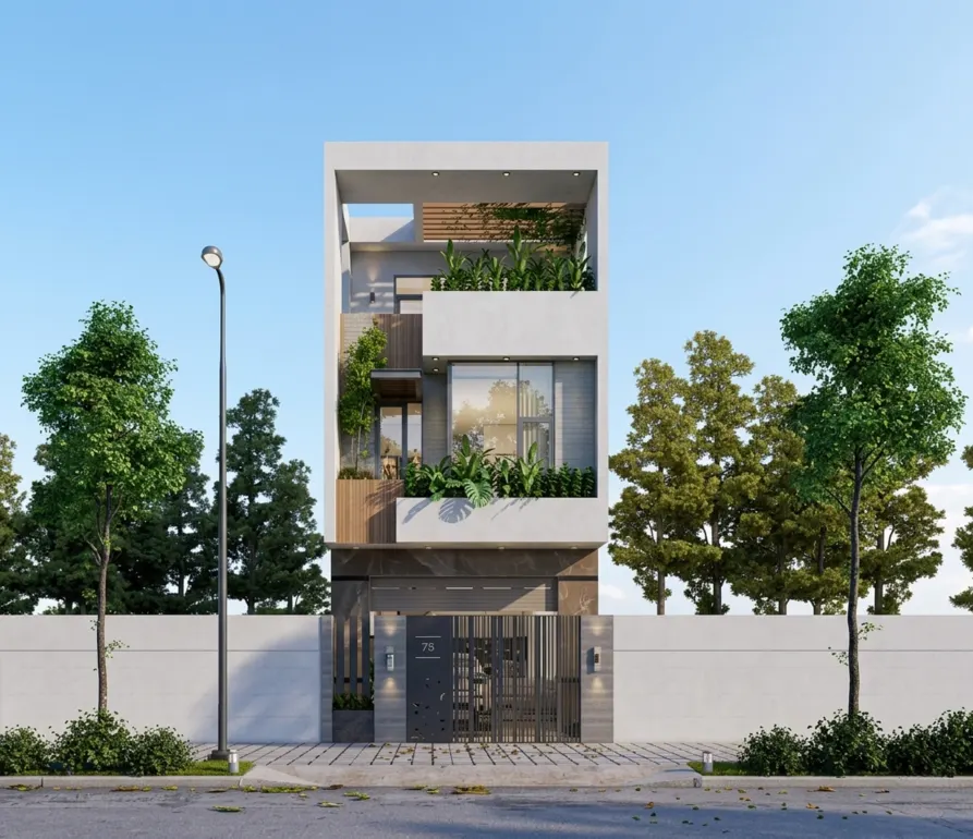 mẫu nhà phố đẹp 3 tầng