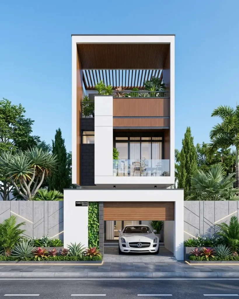 mẫu nhà phố đẹp 3 tầng 5x20