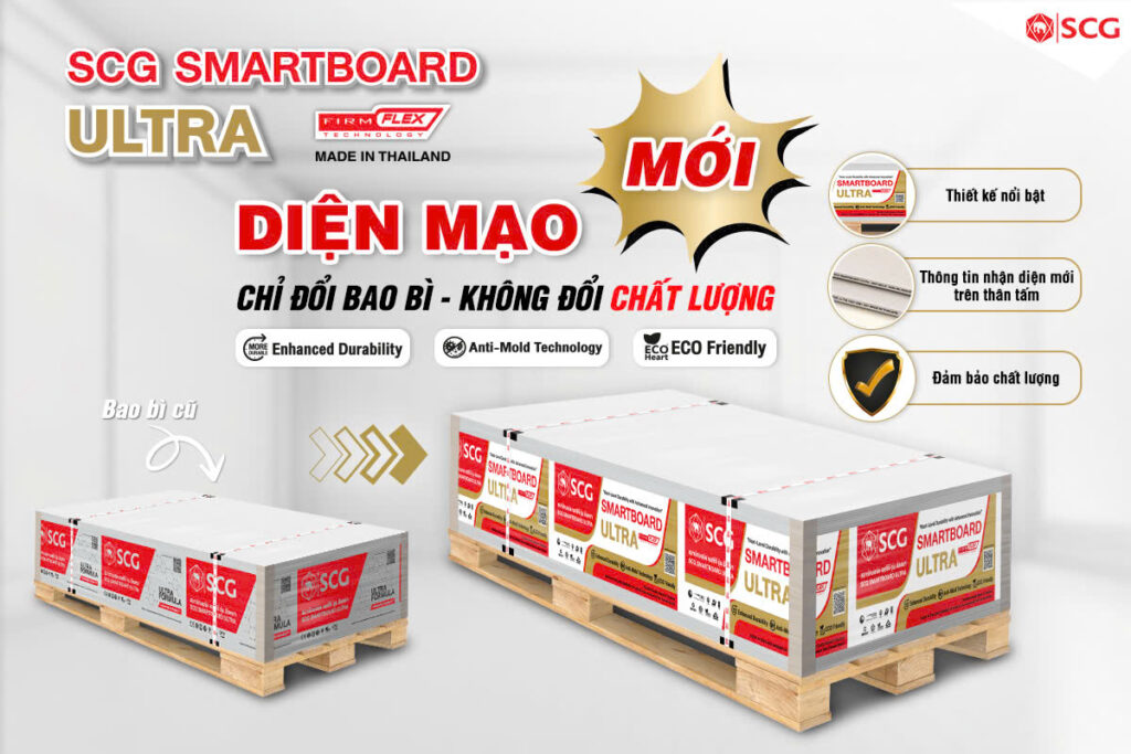 SCG VLXD thông báo cập nhật bao bì sản phẩm SCG SMARTBOARD ULTRA từ 06/2026 4 SCG VLXD thông báo cập nhật bao bì sản phẩm SCG SMARTBOARD ULTRA từ 06/2026 CẬP NHẬT BAO BÌ SẢN PHẨM SCG SMARTBOARD ULTRA