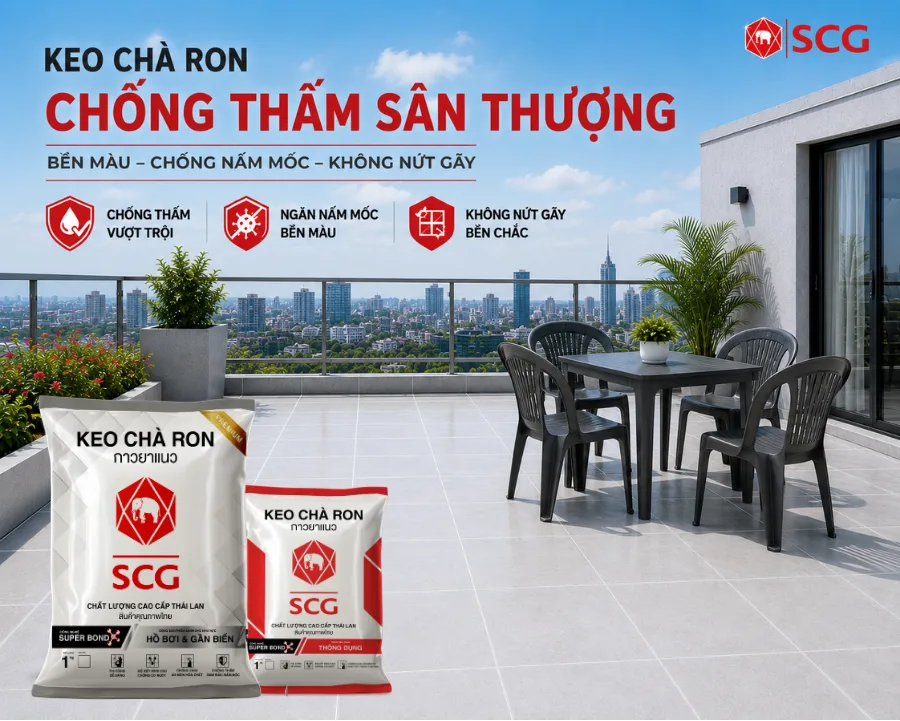 Keo chà ron chống thấm sân thượng: Các loại, lưu ý thi công 3 Keo chà ron chống thấm sân thượng: Các loại, lưu ý thi công keo chà ron chống thấm sân thượng