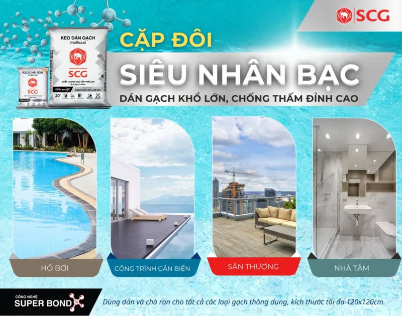 Keo dán gạch khổ lớn