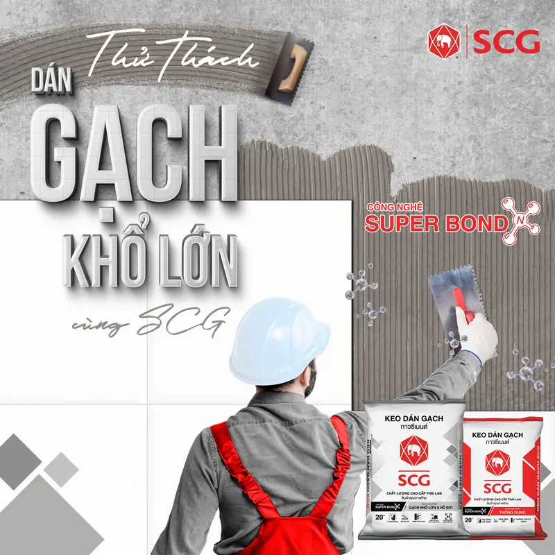 Keo dán gạch khổ lớn