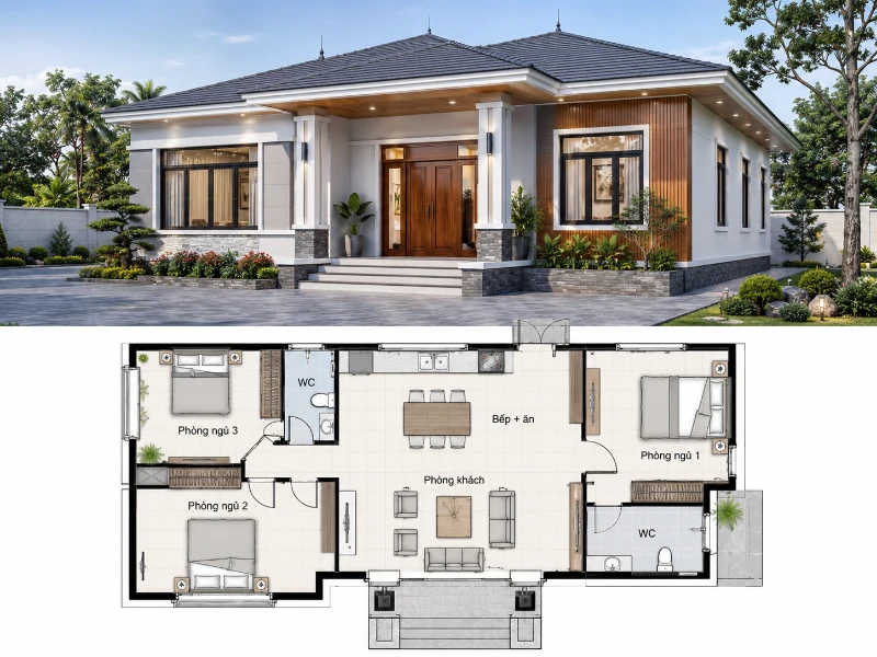 30+ mẫu nhà cấp 4 100m2 3 phòng ngủ đẹp & xu hướng 2026 14 30+ mẫu nhà cấp 4 100m2 3 phòng ngủ đẹp & xu hướng 2026 nhà cấp 4 100m2 3 phòng ngủ