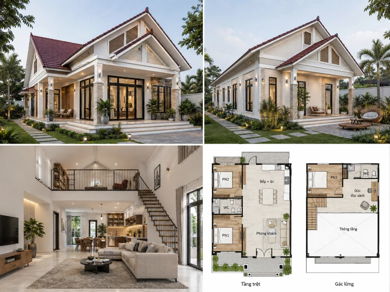 30+ Mẫu Nhà Mái Thái Gác Lửng 3 Phòng Ngủ Đẹp, Tiện Nghi 2026 24 30+ Mẫu Nhà Mái Thái Gác Lửng 3 Phòng Ngủ Đẹp, Tiện Nghi 2026 nhà mái thái gác lửng 3 phòng ngủ