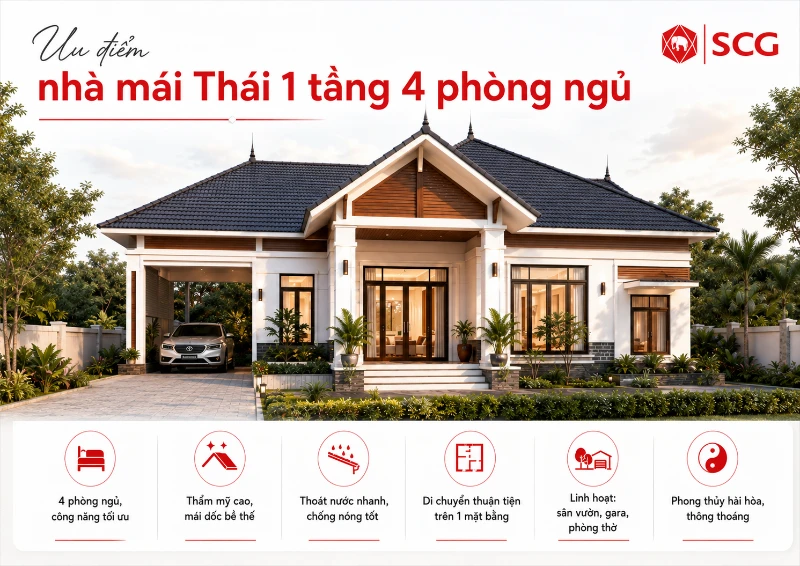 30+ Mẫu Nhà Mái Thái 1 Tầng 4 Phòng Ngủ Đẹp, Hiện Đại 2026 22 30+ Mẫu Nhà Mái Thái 1 Tầng 4 Phòng Ngủ Đẹp, Hiện Đại 2026 nhà mái thái 1 tầng 4 phòng ngủ