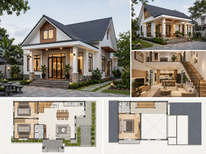 30+ Mẫu Nhà Mái Thái Gác Lửng 3 Phòng Ngủ Đẹp, Tiện Nghi 2026 25 30+ Mẫu Nhà Mái Thái Gác Lửng 3 Phòng Ngủ Đẹp, Tiện Nghi 2026 nhà mái thái gác lửng 3 phòng ngủ