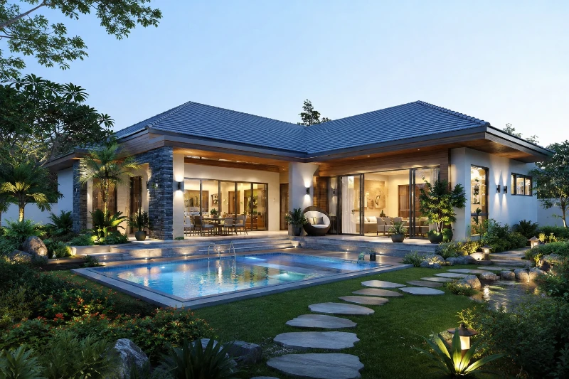 30+ Mẫu Nhà Sân Vườn Có Hồ Bơi Đẹp, Sang Trọng, Xu Hướng 2026 39 30+ Mẫu Nhà Sân Vườn Có Hồ Bơi Đẹp, Sang Trọng, Xu Hướng 2026 nhà sân vườn có hồ bơi
