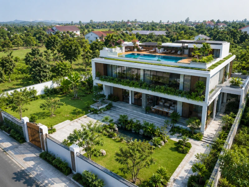 30+ Mẫu Nhà Sân Vườn Có Hồ Bơi Đẹp, Sang Trọng, Xu Hướng 2026 33 30+ Mẫu Nhà Sân Vườn Có Hồ Bơi Đẹp, Sang Trọng, Xu Hướng 2026 nhà sân vườn có hồ bơi
