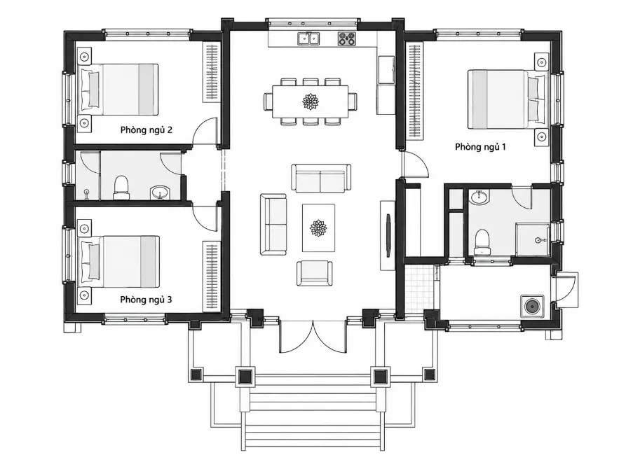 biệt thự nhà vườn 1 tầng