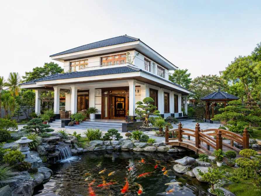 mẫu nhà vườn 2 tầng đẹp ở nông thôn