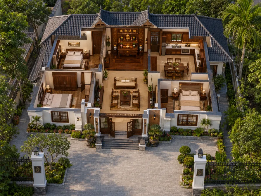 mẫu nhà vườn mái thái