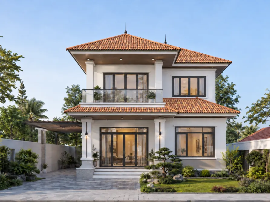 mẫu nhà vườn mái thái
