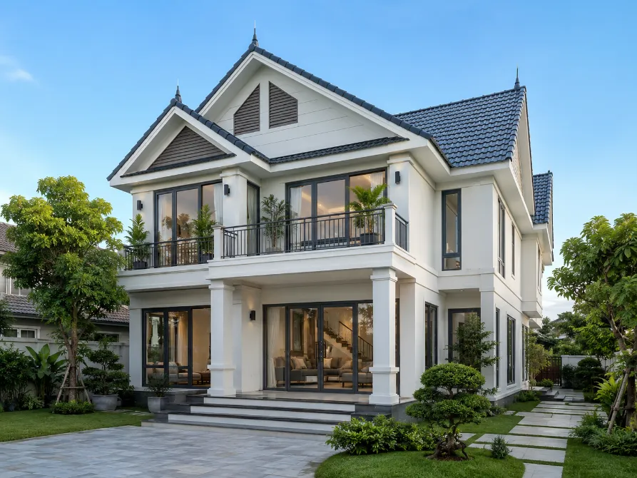 mẫu nhà vườn mái thái