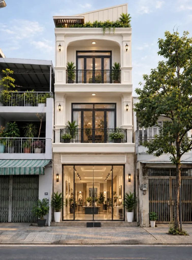 20+ Mẫu nhà phố 3 tầng tân cổ điển sang trọng, đáng tham khảo 27 20+ Mẫu nhà phố 3 tầng tân cổ điển sang trọng, đáng tham khảo nhà phố 3 tầng tân cổ điển
