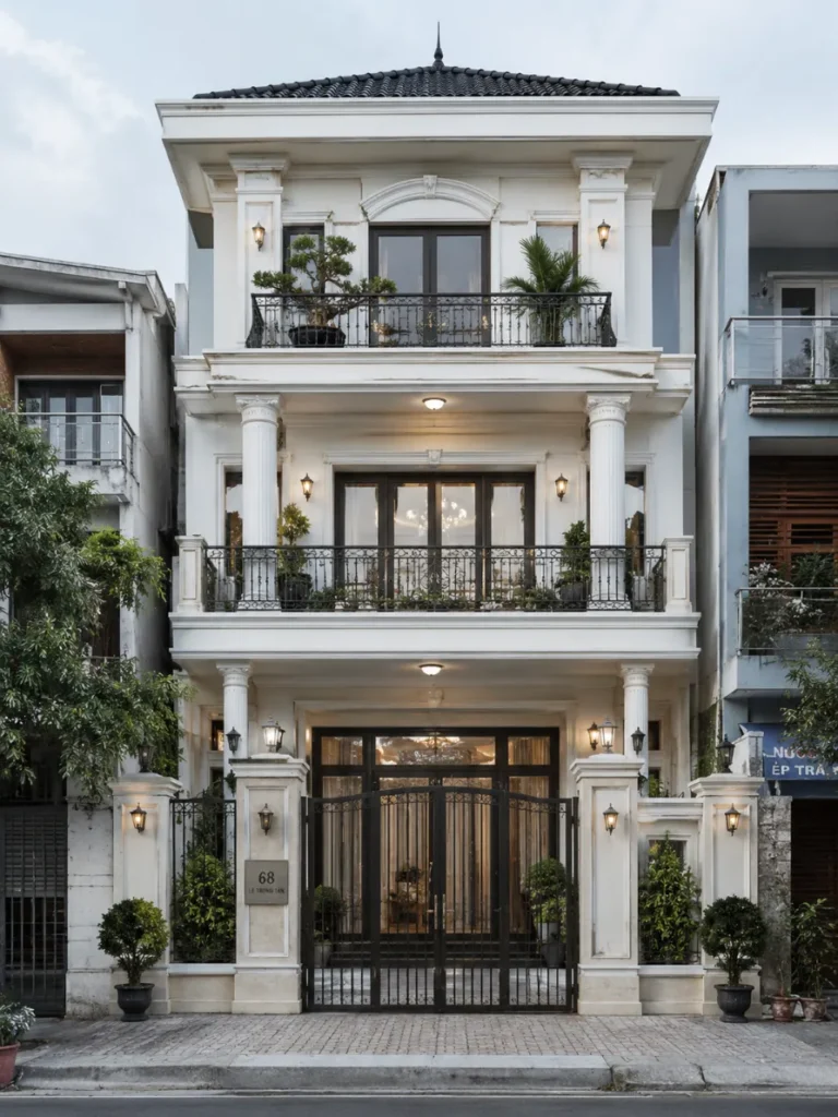 20+ Mẫu nhà phố 3 tầng tân cổ điển sang trọng, đáng tham khảo 28 20+ Mẫu nhà phố 3 tầng tân cổ điển sang trọng, đáng tham khảo nhà phố 3 tầng tân cổ điển