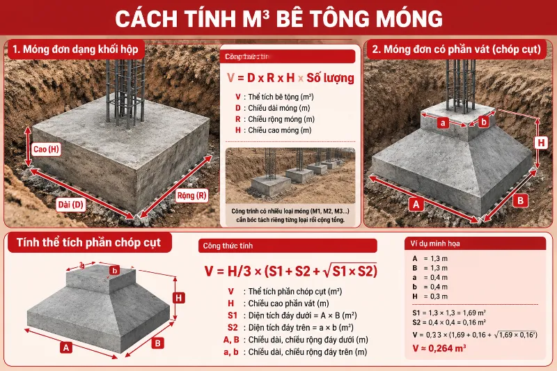 Cách tính khối lượng bê tông sàn, móng, cột, dầm chuẩn 2026 10 Cách tính khối lượng bê tông sàn, móng, cột, dầm chuẩn 2026 cách tính khối lượng bê tông đổ đường