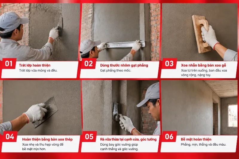 Nên trát tường từ trên xuống hay từ dưới lên? Vì sao? 12 Nên trát tường từ trên xuống hay từ dưới lên? Vì sao? nên trát tường từ trên xuống hay từ dưới lên