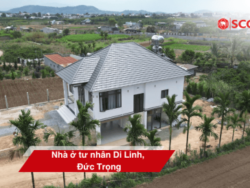 nhà ở tư nhân Di Linh, Đức Trọng. Sử dụng ngói màu SCG PX11