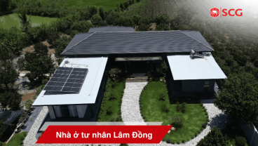 Nhà ở tư nhân Lâm Đồng, nhà mái nhật sử dụng ngói màu SCG dạng phẳng PX11