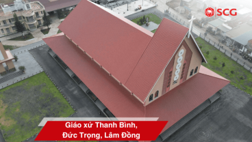 Công trình Giáo xứ Thanh Bình – Sử dụng ngói Hera 101 màu đỏ